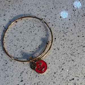 Nautical Gold Bracelet with Red Anchor Charm